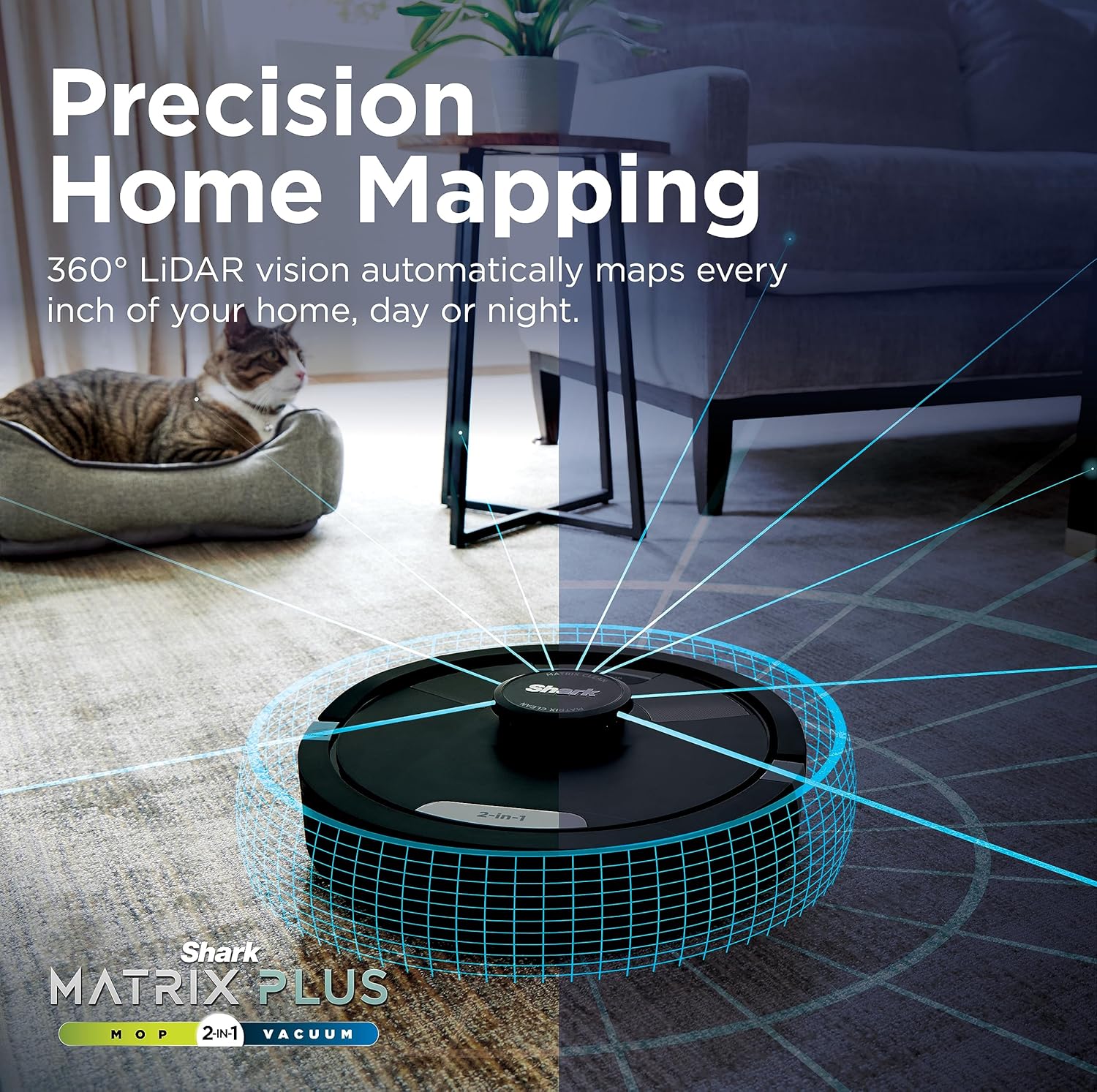AI Robot Vacuum with XL HEPA Self-Empty Base Bagless 60-Day Capacity LIDAR Navigation