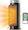 1500W Space Heaters for Indoor Use, Smart PTC Electric Heater with Wifi/App & Remote Control, 24H Timer, 90?? Oscillation, Overheat and Tip-Over Protection, 5 Modes for Home Office Bedroom Bathroom