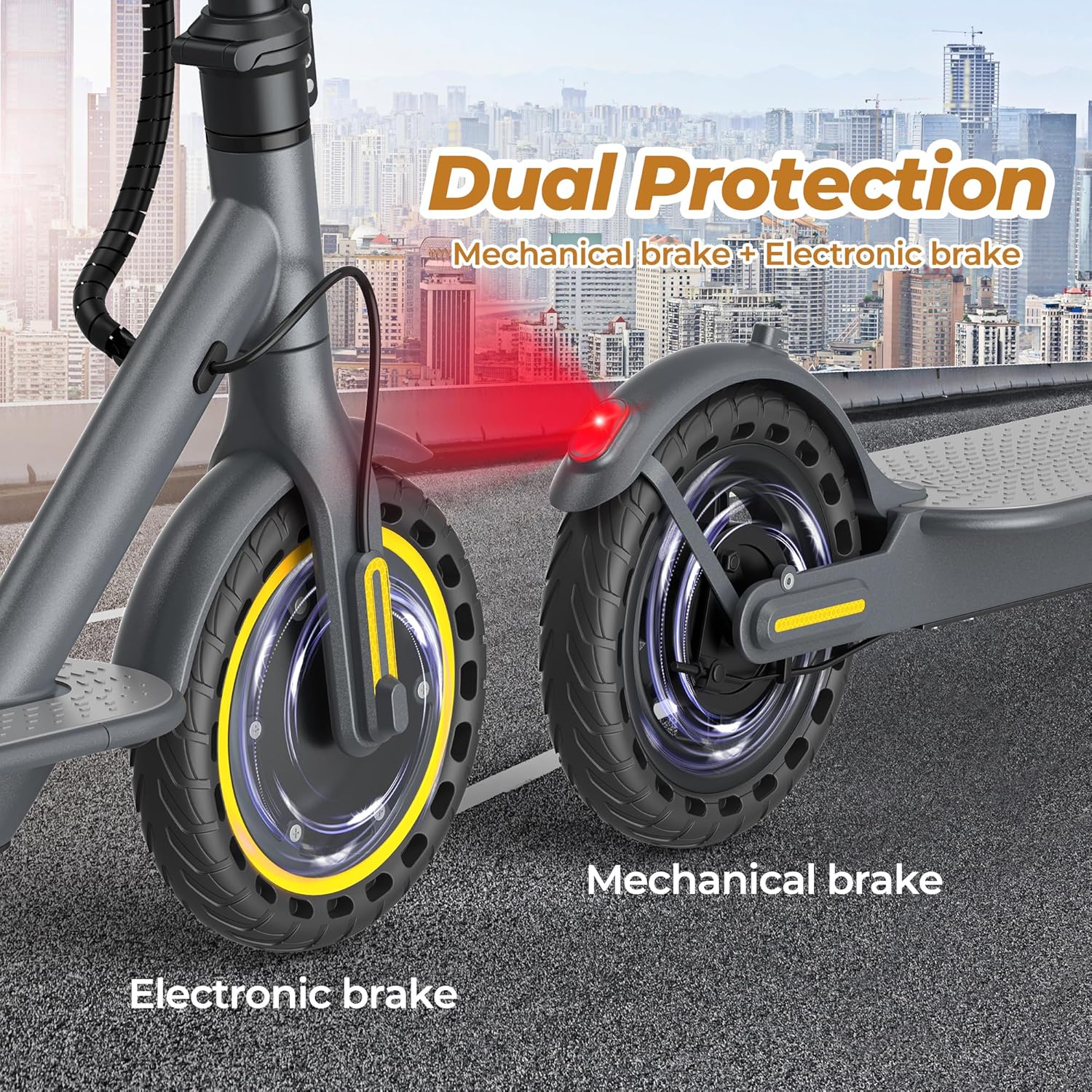 Electric Scooter 350W/500W Motor Top Speed 19/22 mph Max 16/23/28Miles Ranges Foldable E Scooter