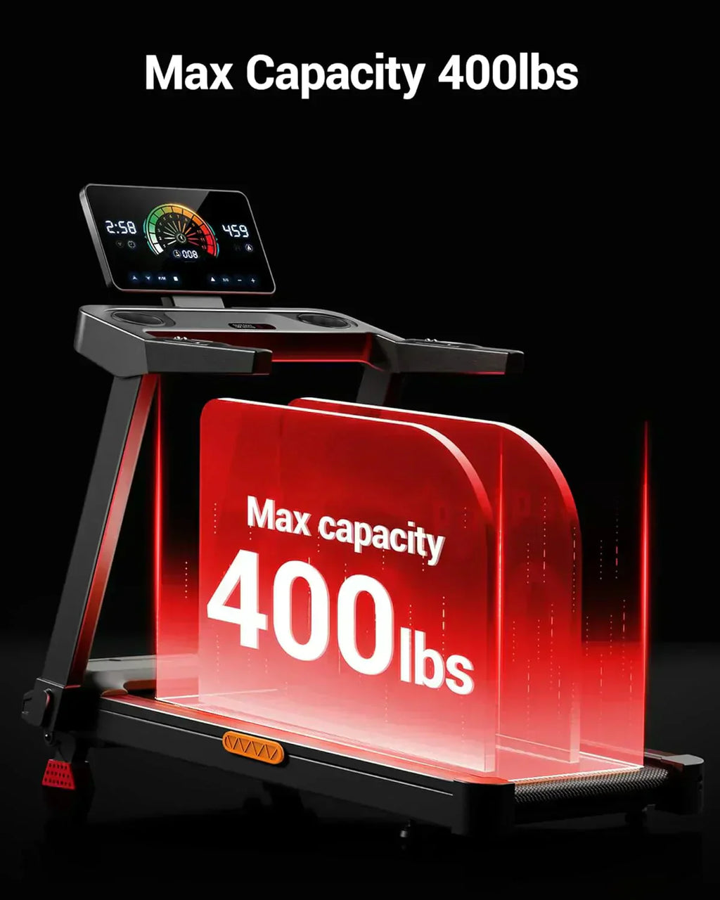 UMAY household folding tilt treadmill with heart rate sensor Low noise