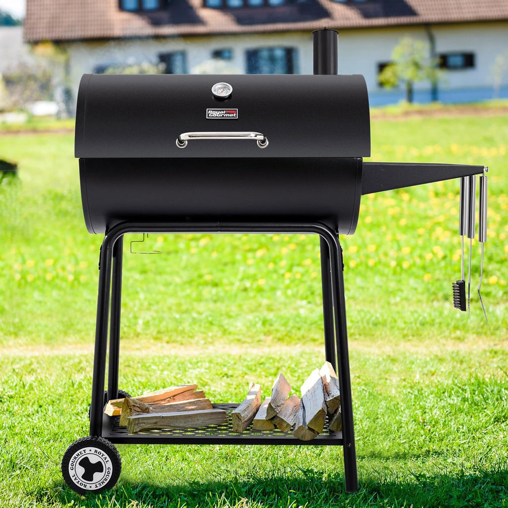 Royal Gourmet CC1830 30 Inch Barrel Charcoal Grill with Warming Rack Outdoor BBQ Grill