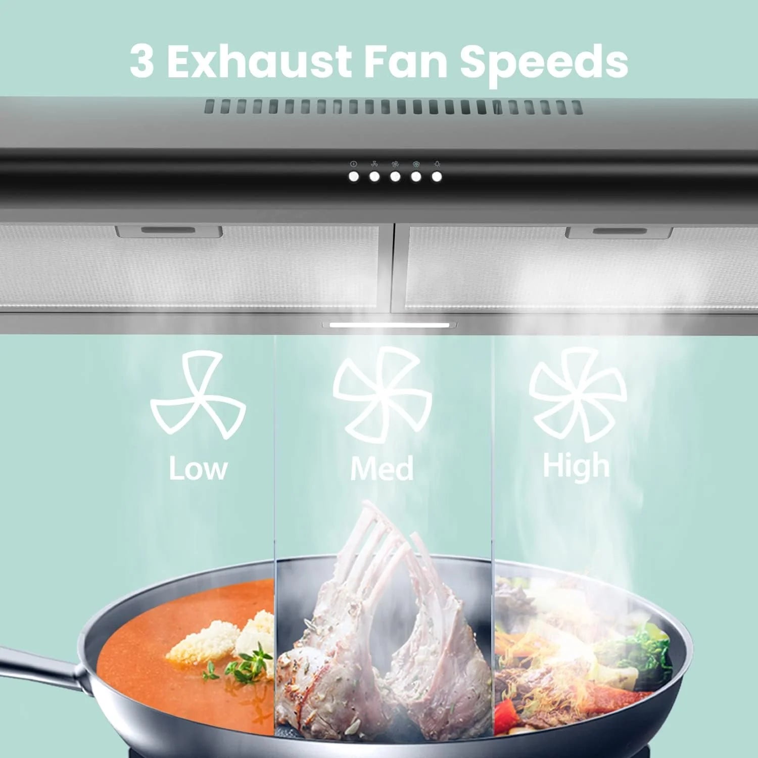 Comfee 30 Under Cabinet Ducted/Ductless Convertible Slim Vent Durable Stainless Steel Kitchen Reusable Filter