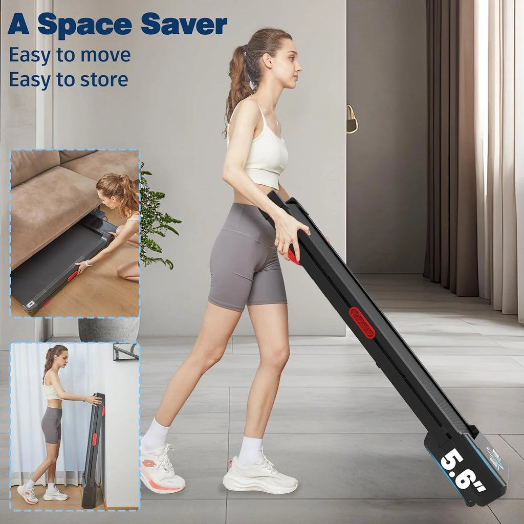 Walking Pad Treadmill with 12% 9-Level Auto Incline, 450 lbs Capacity RGB LED Screen, Bluetooth Speaker Under Desk Treadmill, Compact Treadmills for Home Hiking