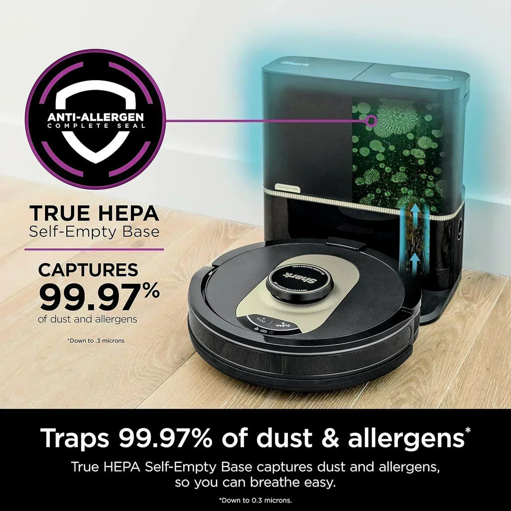 AI Robot Vacuum with XL HEPA Self-Empty Base Bagless 60-Day Capacity LIDAR Navigation