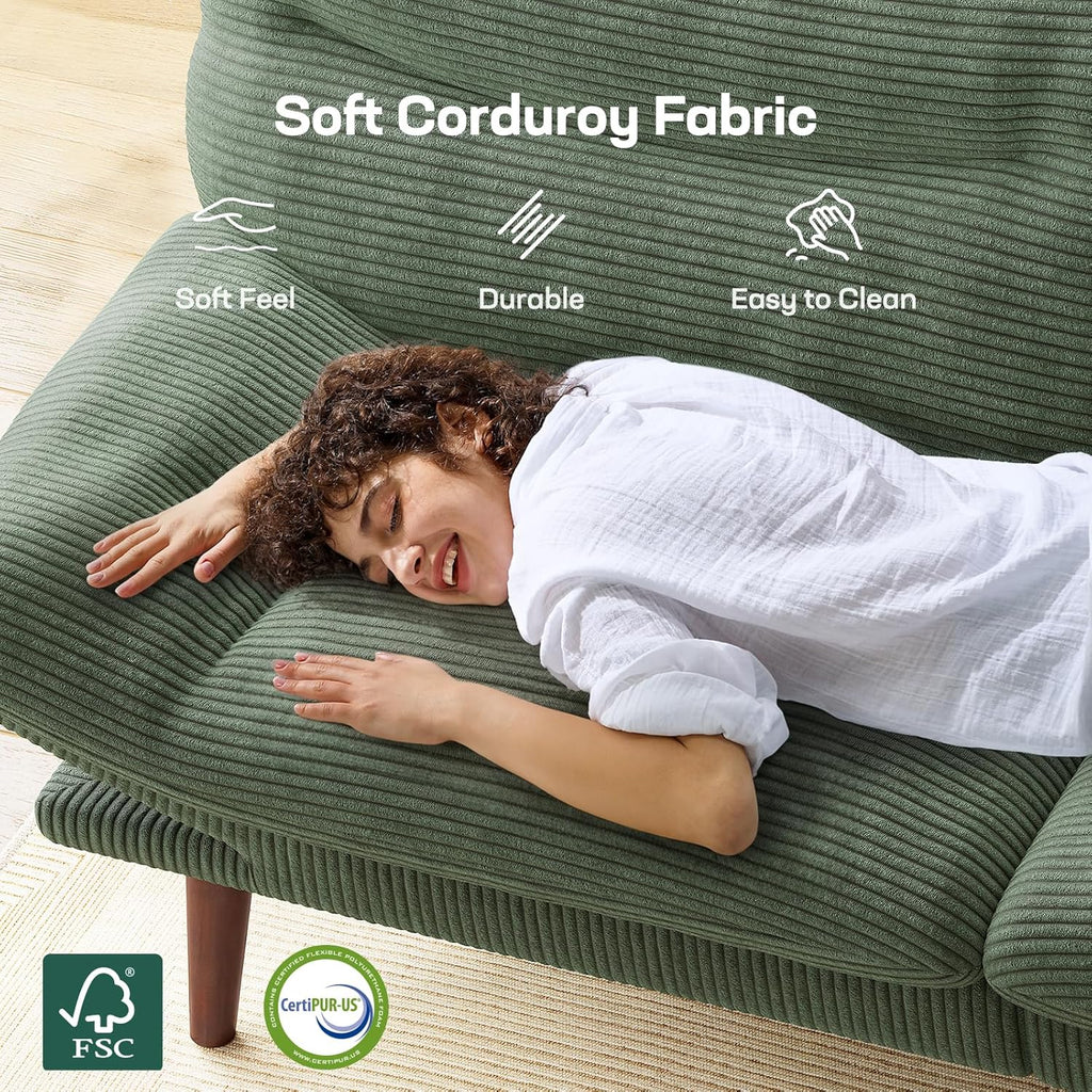 Futon Sofa Bed Futon Sofa Adjustable Back Armrests Converts to Small Sleeper Sofa Bed