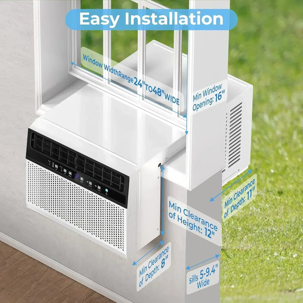 U-Shaped Window Air Conditioner 12000BTU Window AC Unit Cools up to 550 sq. ft. 6 Modes