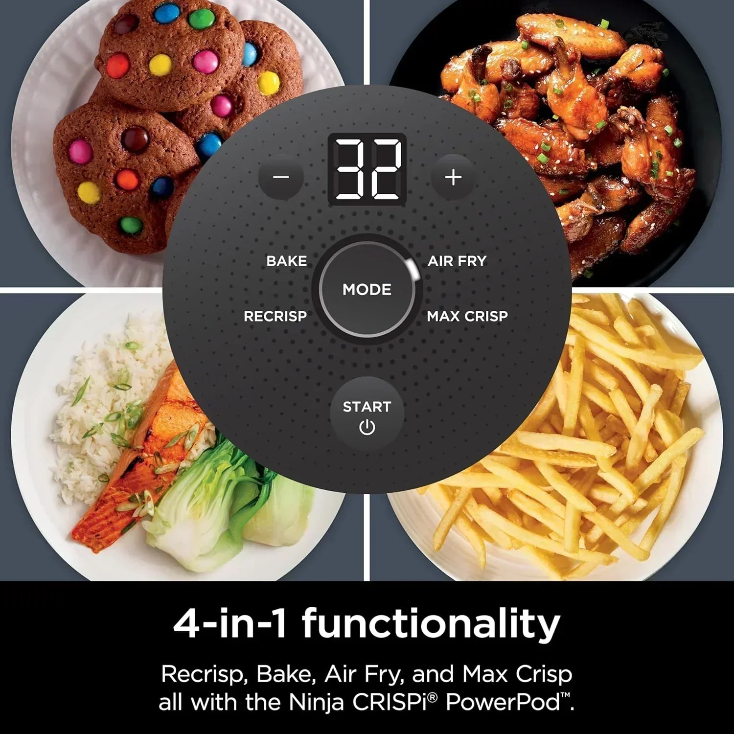 Ninja Crispi 4 in 1 Portable Glass Air Fryer Cooking System 4QT 6 Cup TempWare Glass Containers