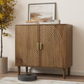 Walnut sideboard freestanding dining cabinet with cable channel design wooden storage cabinet
