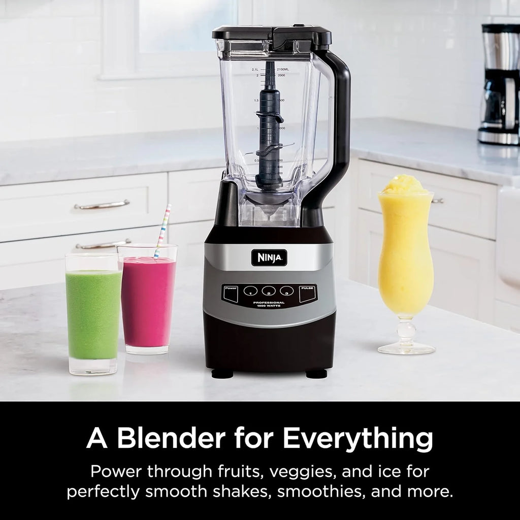 Ninja BL660 Professional Compact Smoothie and Food Processor Blender, 1100W, 3 Functions - Perfect for Frozen Drinks, Smoothies, Sauces, and More