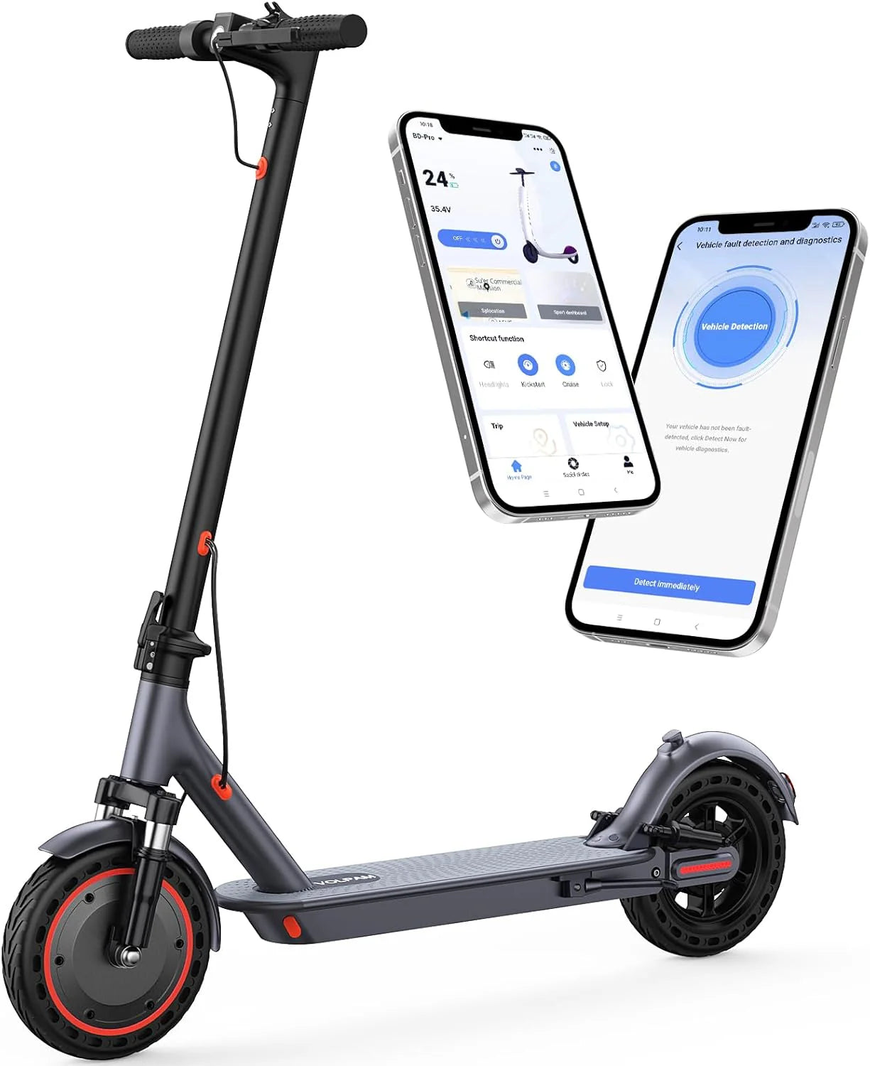 Electric Scooter, 350W/500W Powerful Motor, 8.5/10 Solid Tires, 19/22Mph, 28/21/12 Miles Range,Dual Braking