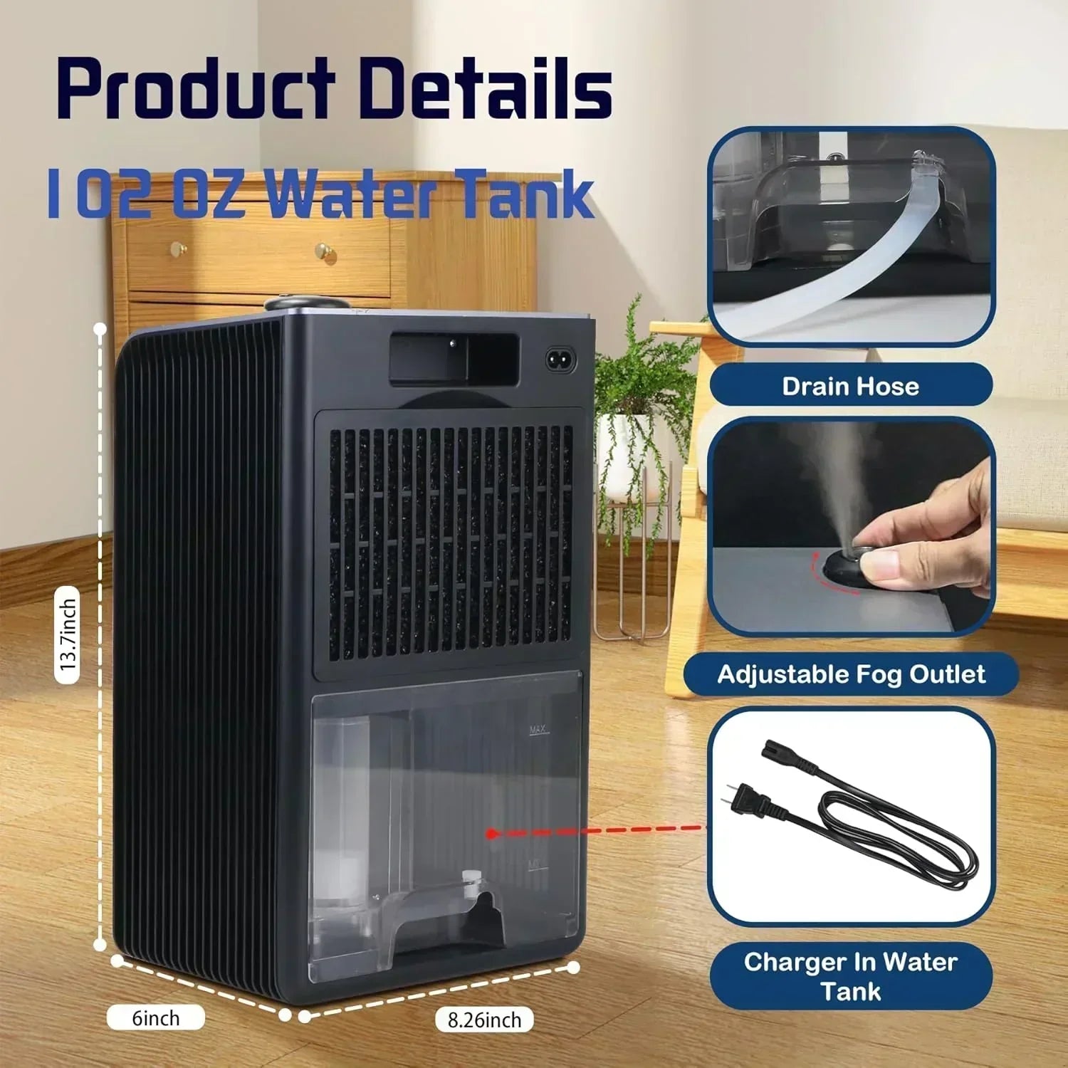 Dehumidifier 2 in 1 Humidifier Dehumidifier Combo 102 OZ Water Tank Dehumidifiers for Home Bedroom
