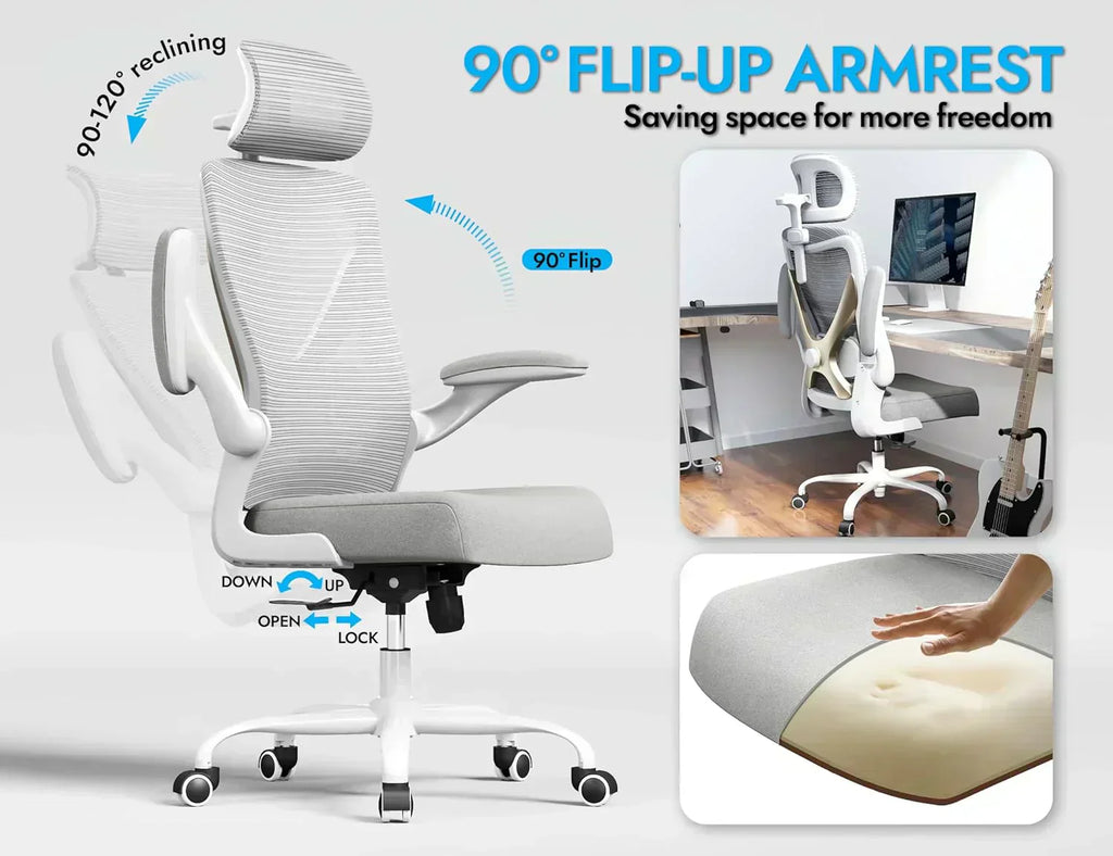Office computer desk and chair gaming chair with lumbar support and headrest