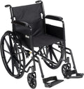 Drive Medical Silver Sport 1 Folding Transport Wheelchair - Lightweight Mobility Support