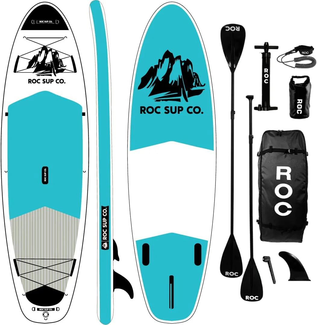 Roc Inflatable Stand Up Paddle Board with Premium SUP Paddle Board Accessories