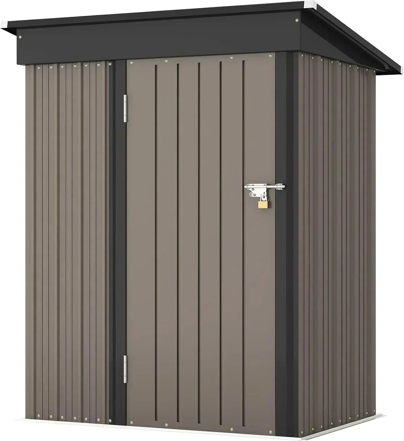Patiowell 5x3 FT Outdoor Storage Shed Tool Shed with Sloping Roof and Lockable Door Metal Shed