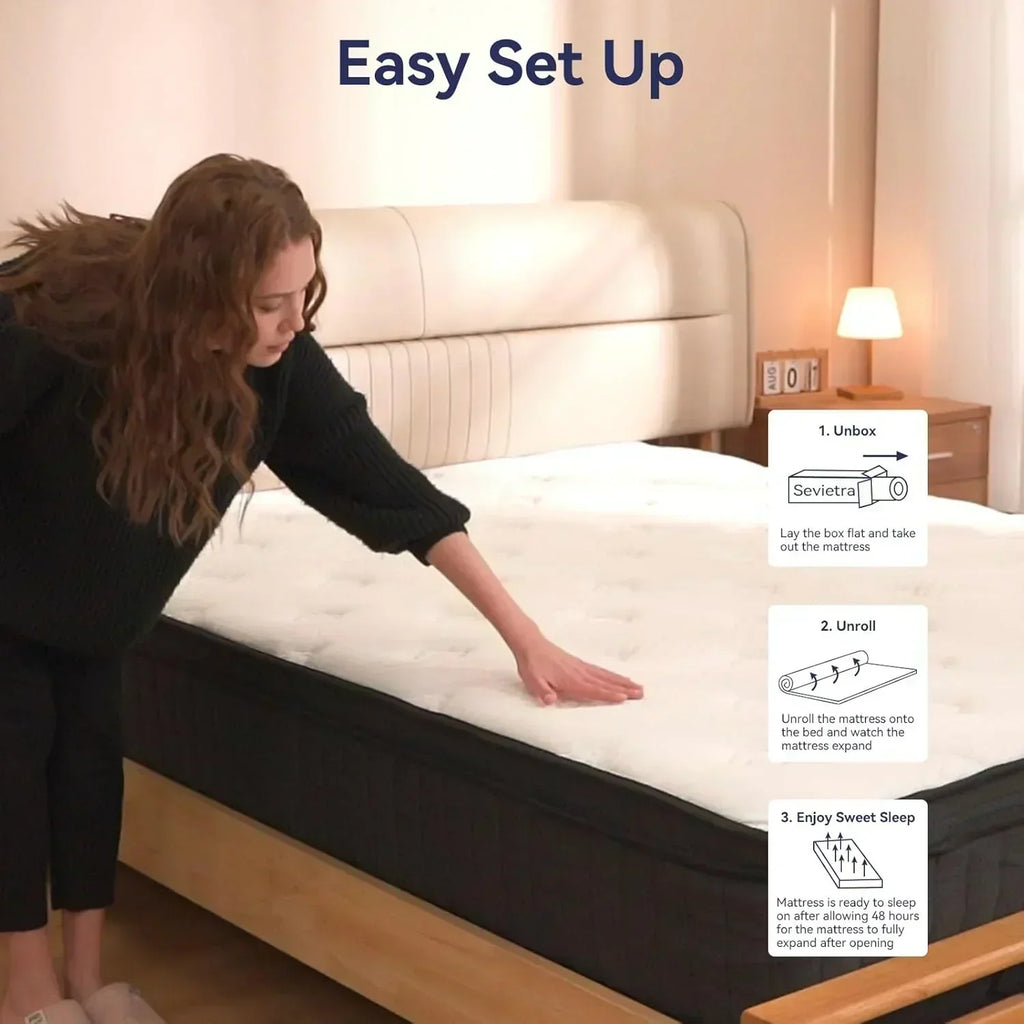 Queen Mattress 12-inch Queen Hybrid Mattress
