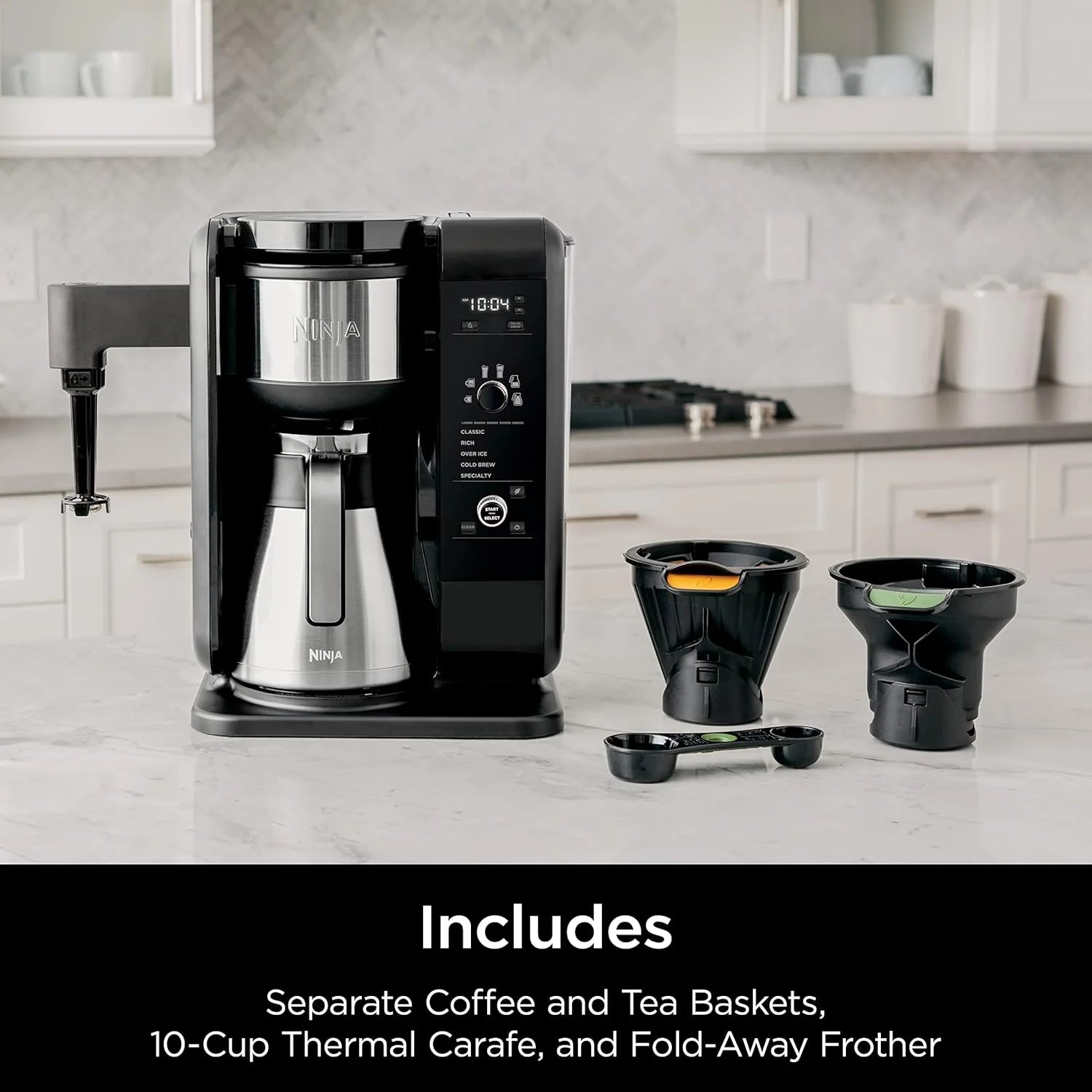 Ninja Hot and Cold Brewing System, Tea and Coffee Maker with Auto-iQ, 50 oz Thermos, and Frother