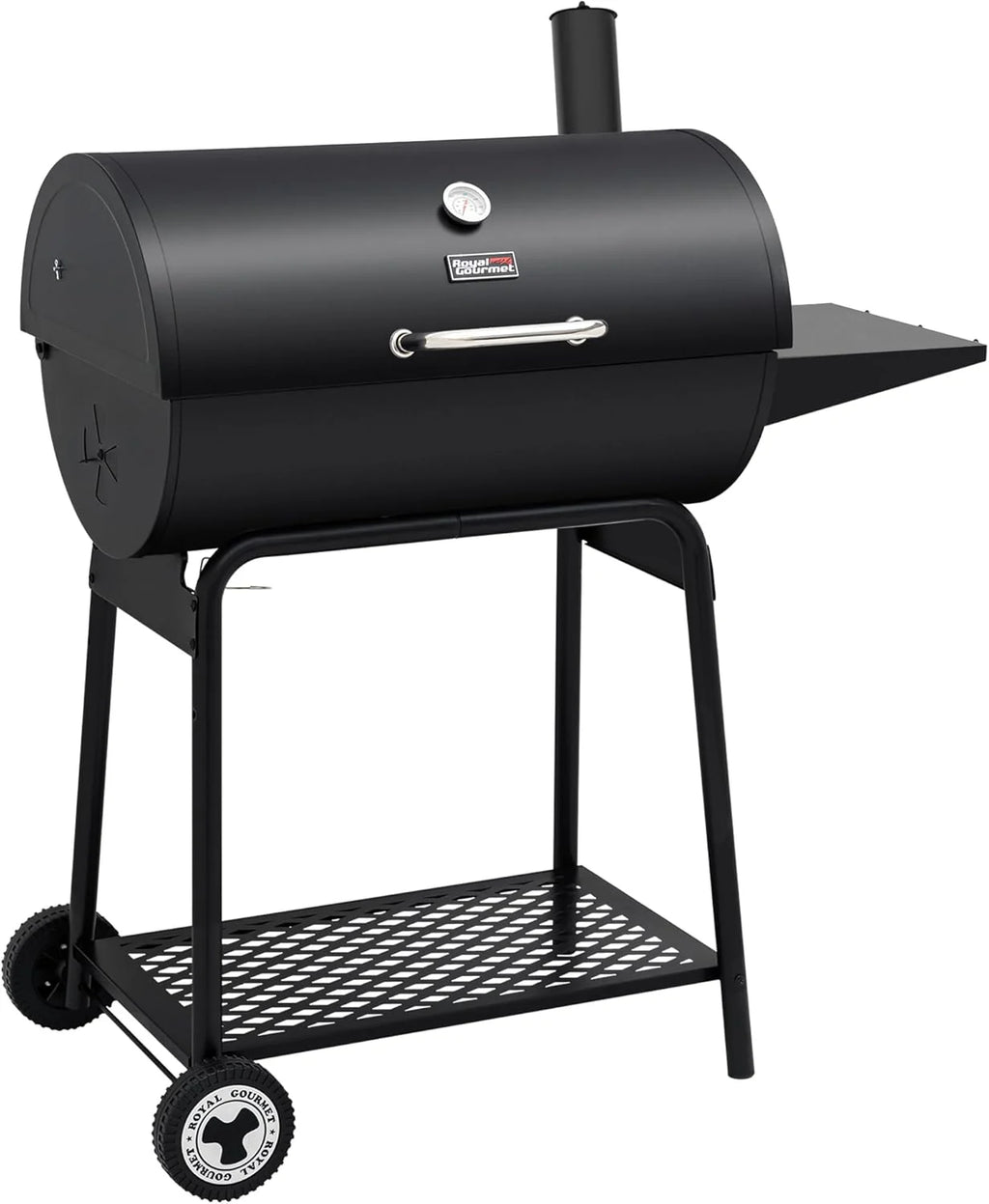 Royal Gourmet CC1830 30 Barrel Charcoal Grill with Heating Rack, Outdoor Grill, 627 Sqm