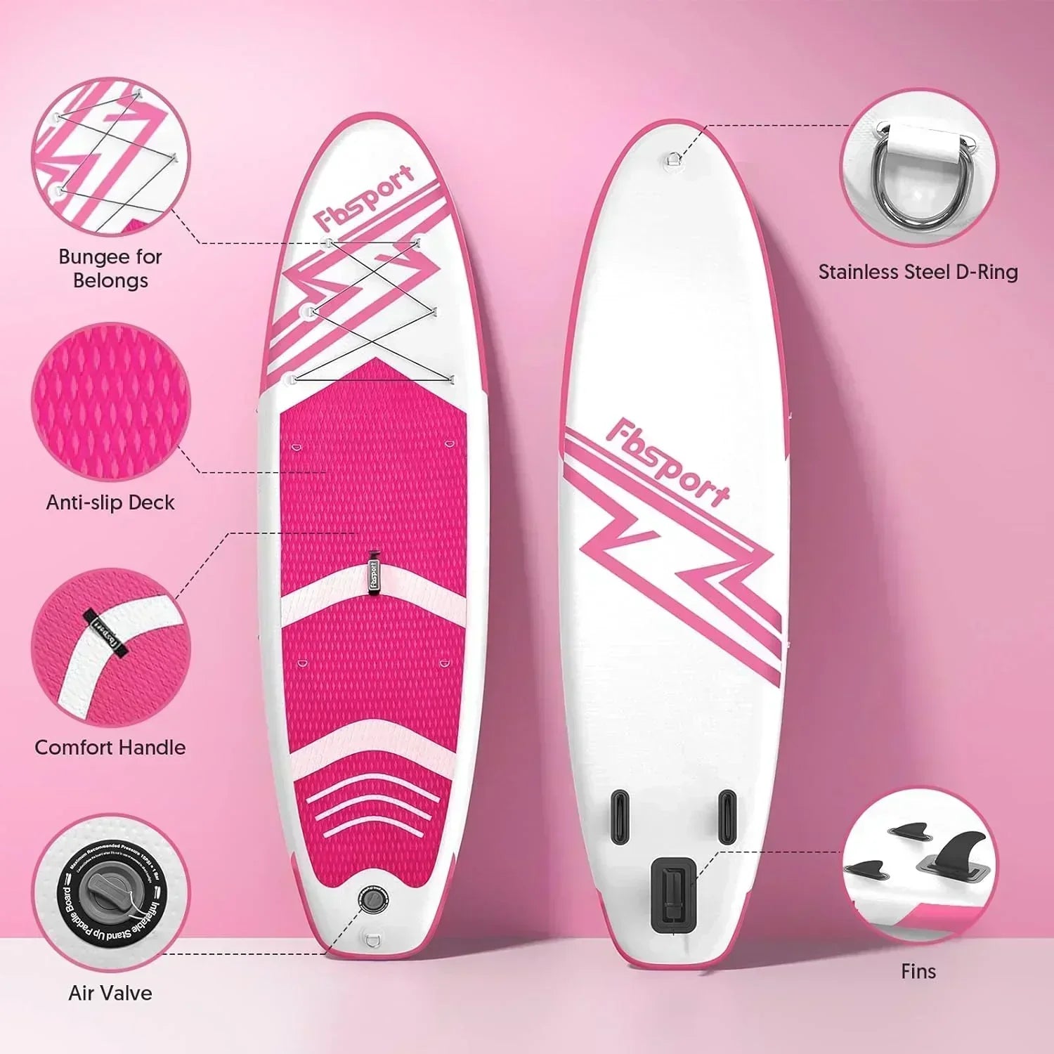 FBSPORT 11' Premium Stand Up Paddle Board Yoga Board with Durable SUP Accessories Carry Bag