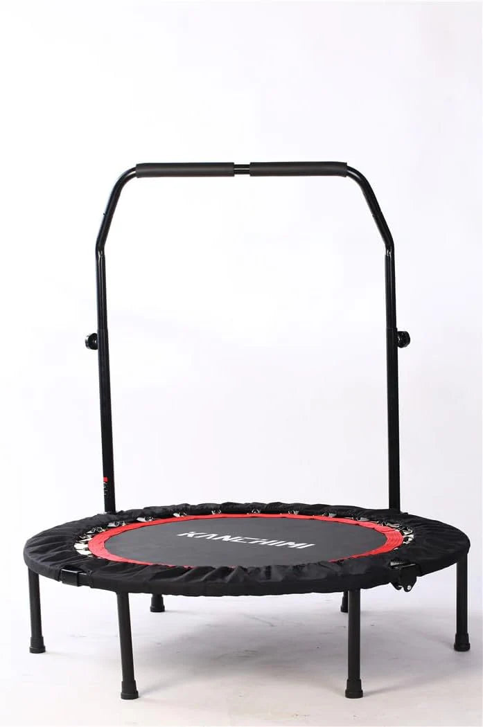 Kanchimi 40 48 Folding Mini Fitness Indoor Exercise Workout Rebounder Trampoline with Handle, Max Load 330lbs