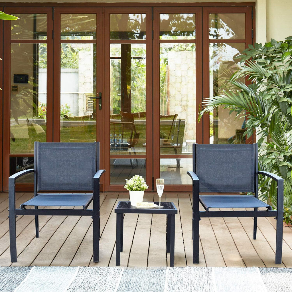 Homall Patio Dining Set 7 Pieces Outdoor Furniture with Large Table and 6 Textilene Chairs