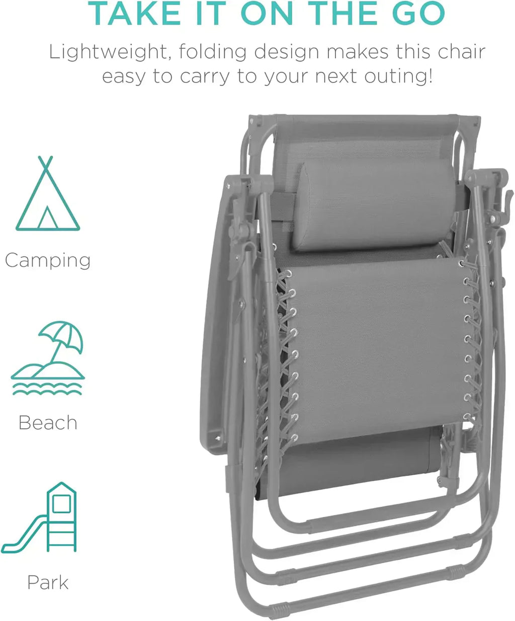 Best Choice Products Folding Zero Gravity Recliner Patio Lounge Chair Adjustable Canopy Shade