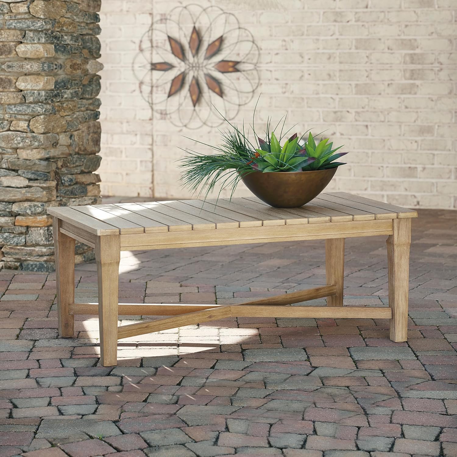 Coastal view outdoor terrace eucalyptus sofa