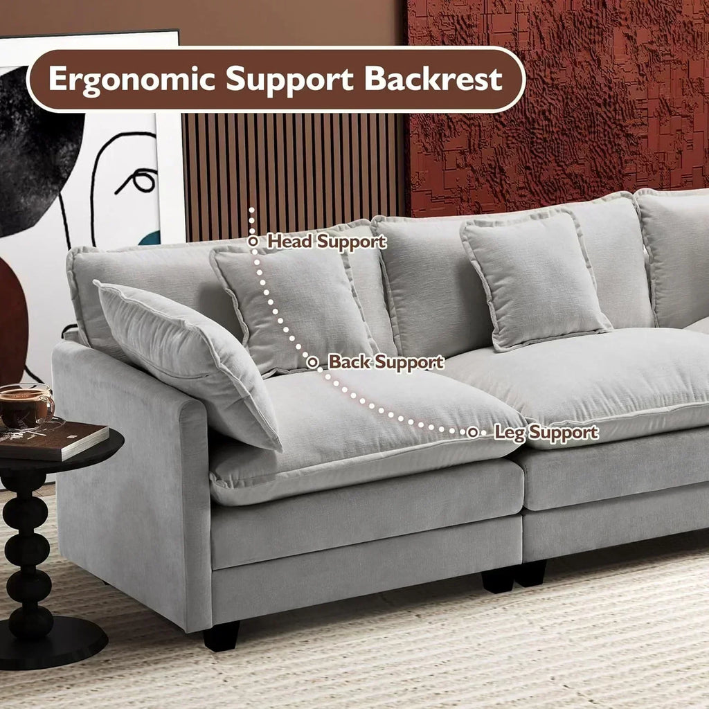 ihanherry 146-inch U-shaped modern sofa modular area cloud sofa