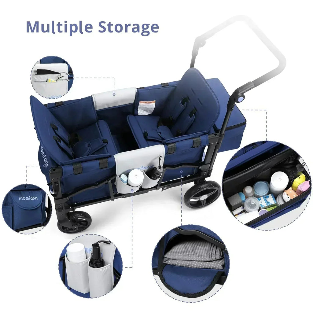 Stroller Wagon for Kids Wagon Stroller Toddlers 2 Seaters All-Terrain Baby Wagon Outdoor