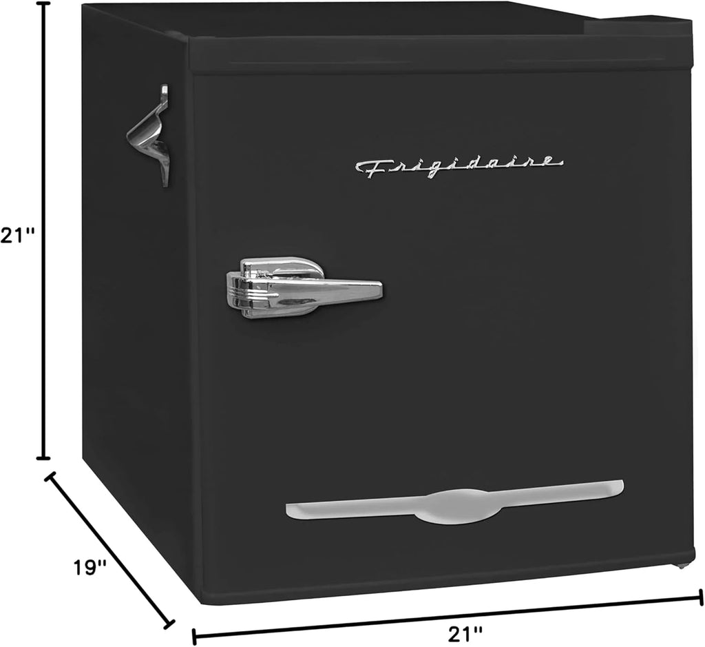Frigidaire EFR176 Retro Compact Fridge with Chiller Mini Refrigerator with Built-in Bottle Opener for Office, Bedroom, Dorm Room or Cabin, 1.6 cu ft 16 D x 18 W x 18.5 H, Moonlight