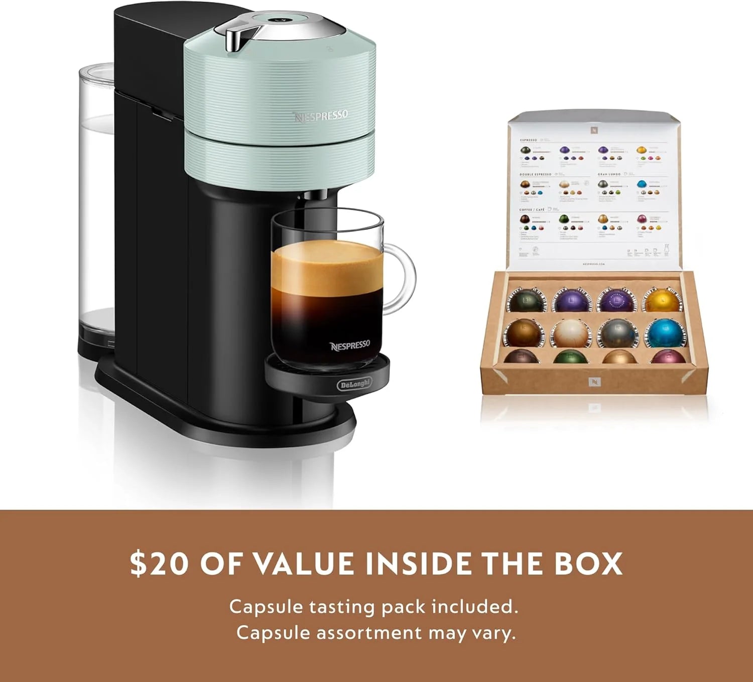 Nespresso Vertuo Next Coffee and Espresso Maker by De'Longhi, White