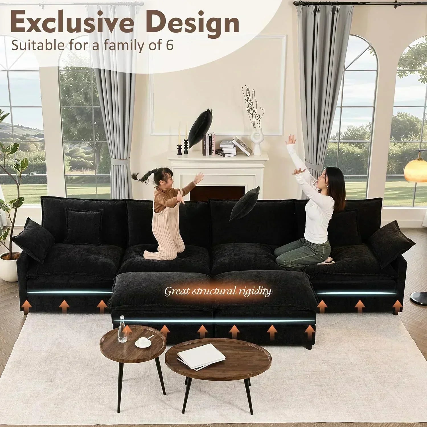 108 U-shaped sofa modular sofa three-seater comfortable cloud sofa