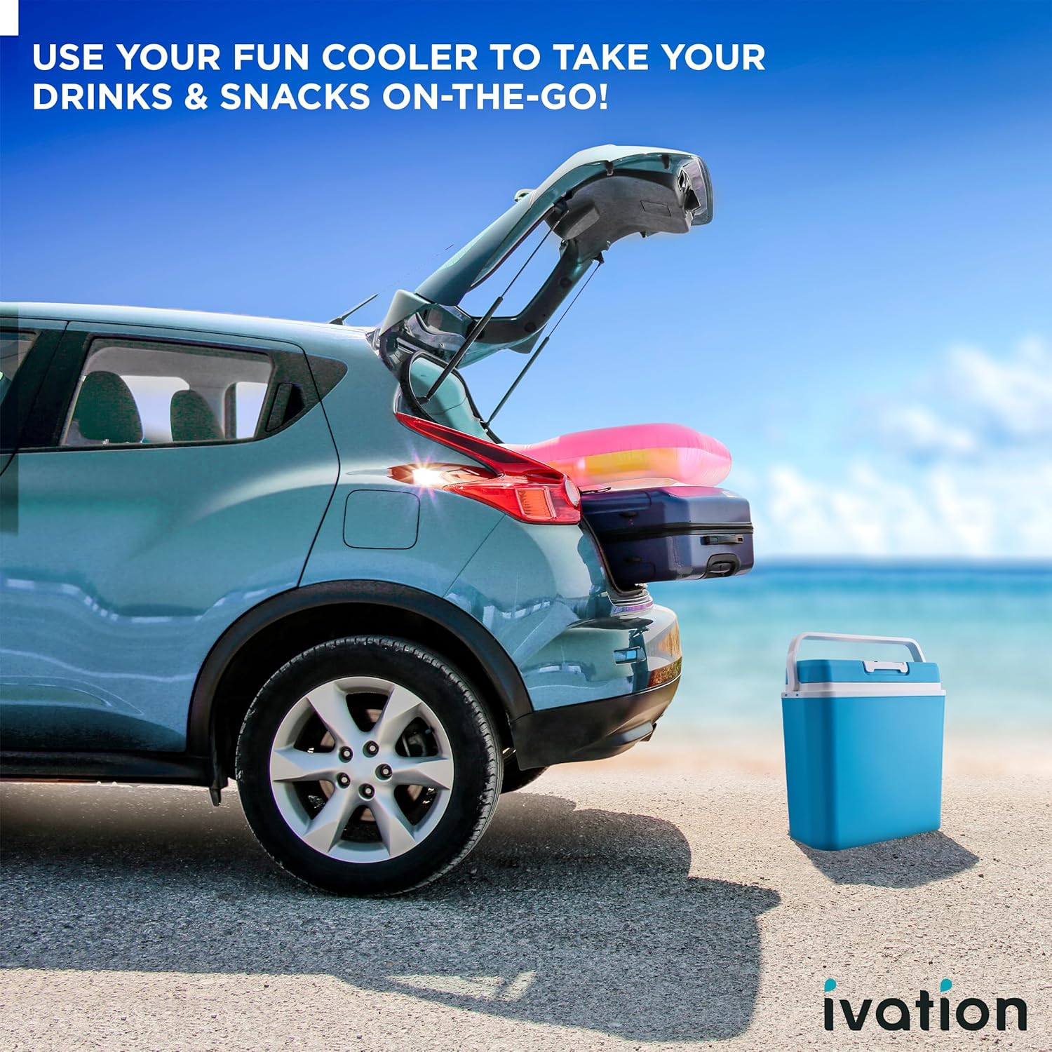 Electric Cooler & Warmer with Handle 24 L Portable Thermoelectric Fridge for Vehicles Trucks
