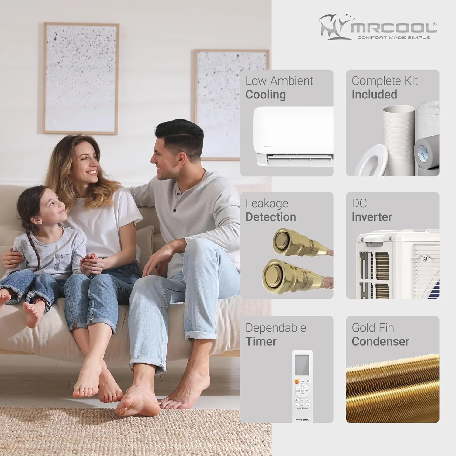 MRCOOL 24000 BTU 230V Ductless Inverter Mini Split Air Conditioner & Heat Pump System, Easy Pro Series - Wall-Mounted AC Unit w/Heating and Cooling for Home, Office & Commercial Space