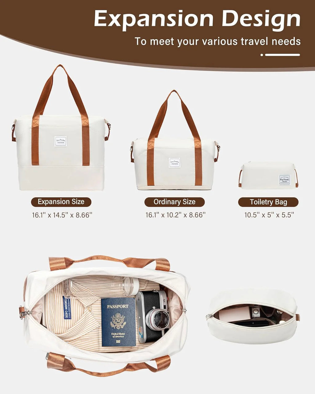 LONG VACATION 6 Piece Luggage Set Carry on Suitcase with ABS+PC hardshell, Spinner Wheels & YKK Zipper TSA Lock