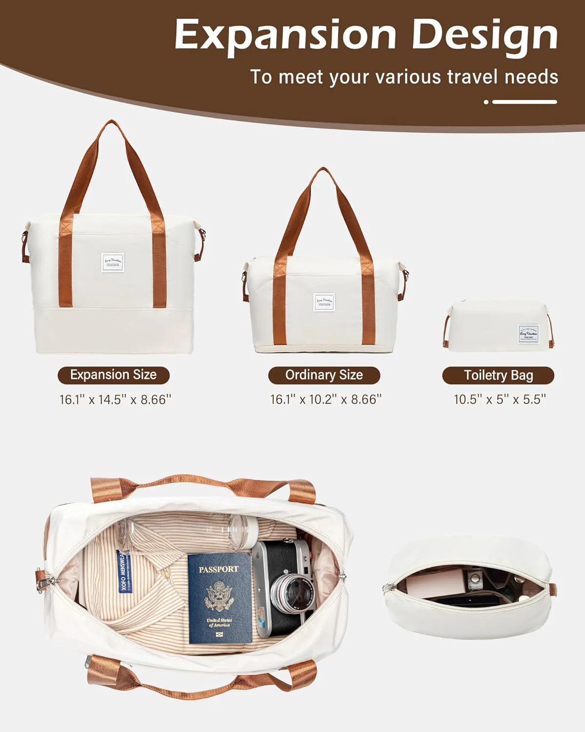 LONG VACATION 6 Piece Luggage Set Carry on Suitcase with ABS+PC hardshell, Spinner Wheels & YKK Zipper TSA Lock