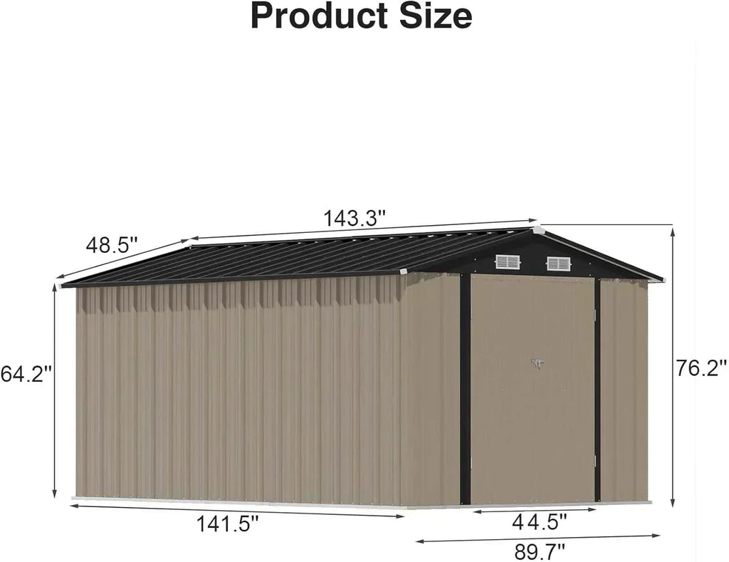 Patiowell 5x3 FT Outdoor Storage Shed Tool Shed with Sloping Roof and Lockable Door Metal Shed
