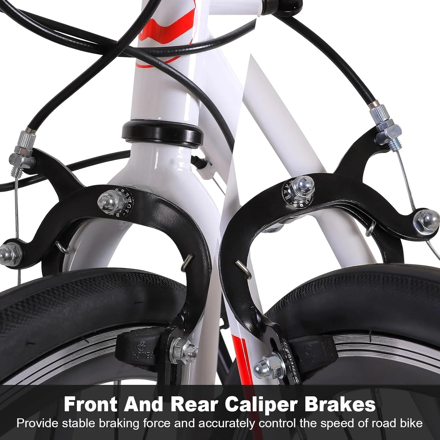 WEIZE Road Bike, 700C Wheel City Commuter Bicycle, 14 Speed Drop Bar, Racing Adult Bike with Caliper Brakes