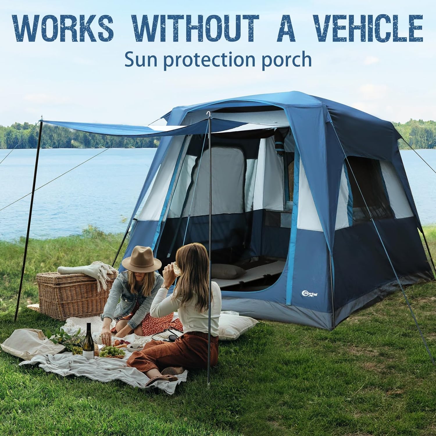 Portal 5-Person SUV Tent with Porch 2-in-1 Car Camping Tent Water-Resistant Windproof Trunk Tent