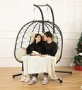 Double Egg Chair wth Stand Hammock Swing Chair Foldable Hanging Loveseat UV Resistant