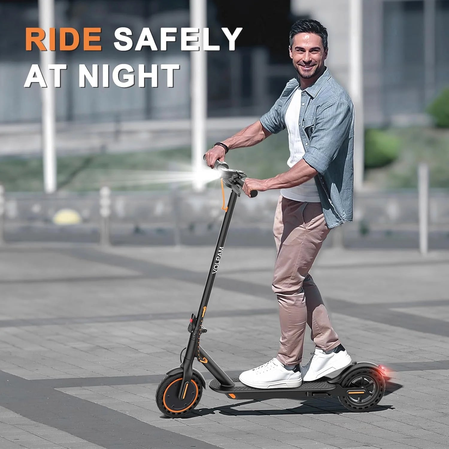 Electric Scooter, 350W/500W Powerful Motor, 8.5/10 Solid Tires, 19/22Mph, 28/21/12 Miles Range,Dual Braking