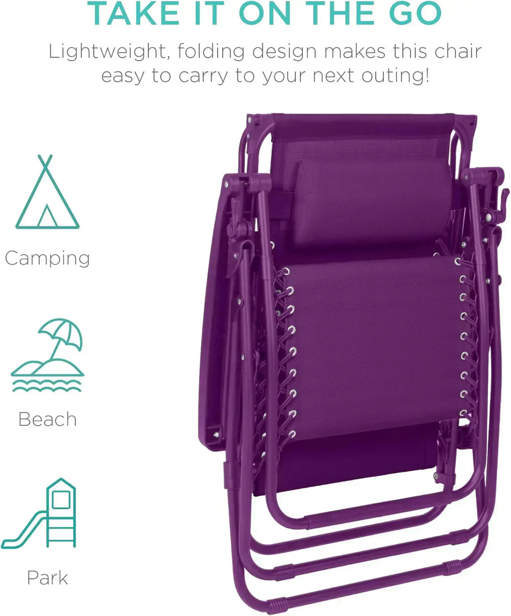 Best Choice Products Folding Zero Gravity Recliner Patio Lounge Chair Adjustable Canopy Shade