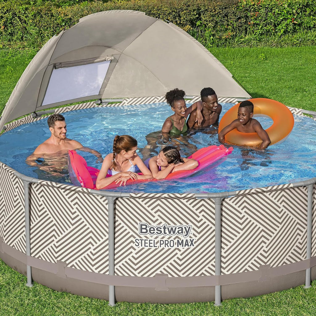 Power Steel Round Above Ground Outdoor Backyard Swimming Pool Set 1,000 GPH Filter Pump