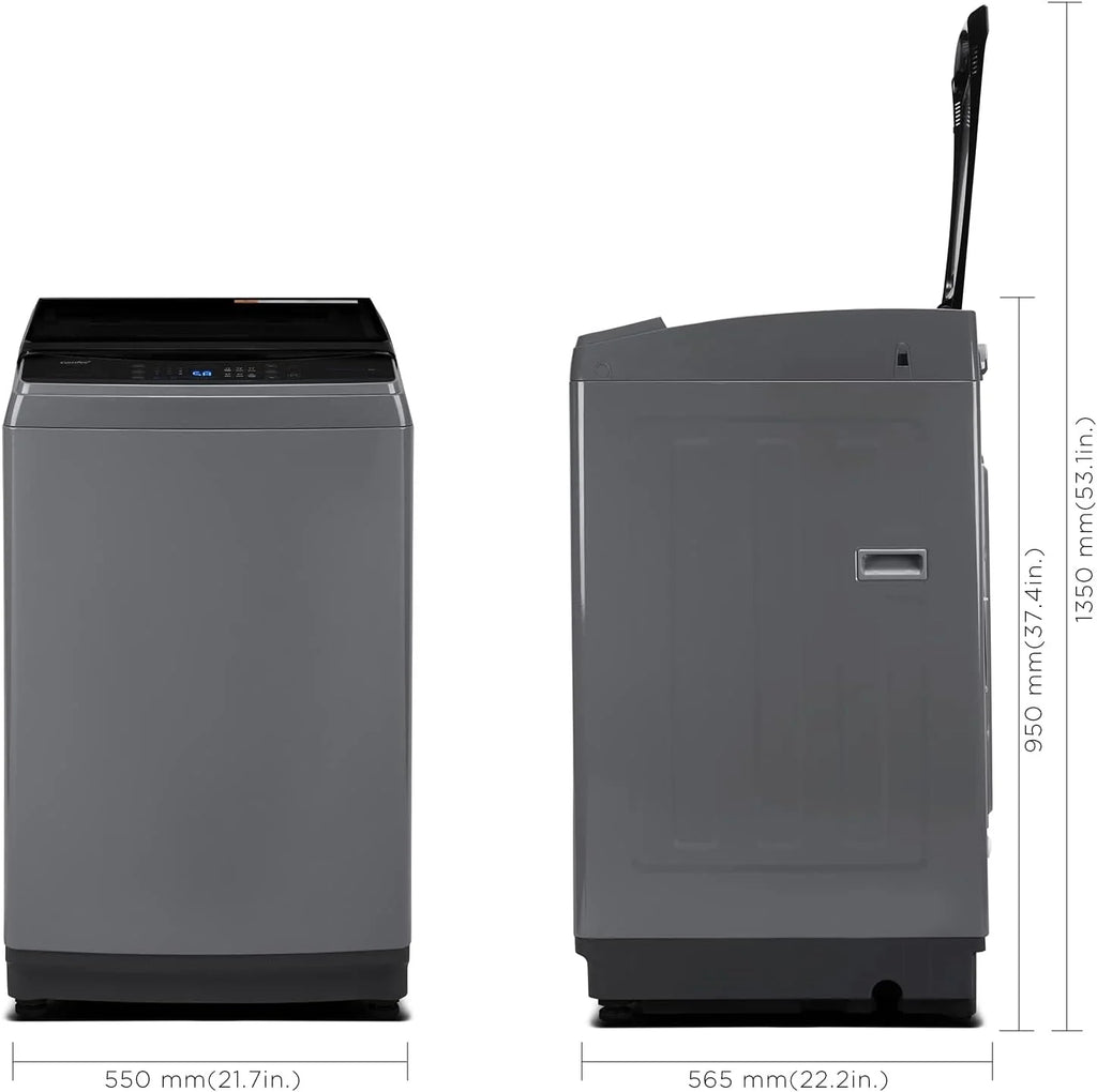 Comfee Portable Washing Machine, 0.9 cu.ft Compact Washer With LED Display, 5 Wash Cycles, 2 Built-in Rollers, Space Saving Full-Automatic Washer