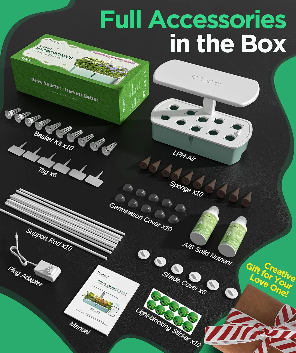 Hydroponic Planting System Kit App and WiFi Controlled Indoor Garden Full Spectrum Grow Light