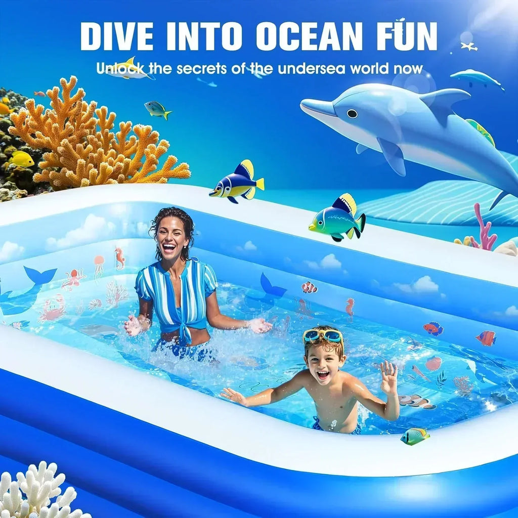 Inflatable Pool with Canopy Upgraded Inflatable Swimming Pool Large Inflatable Blow up Pools