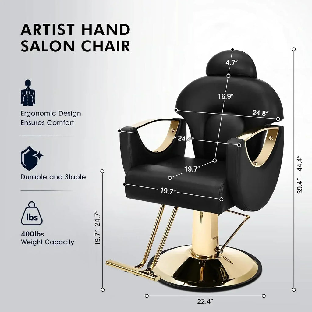 Artist Hand Salon Chair Reclining Barber Chair Oversized Hydraulic Pump Hair Salon Chair