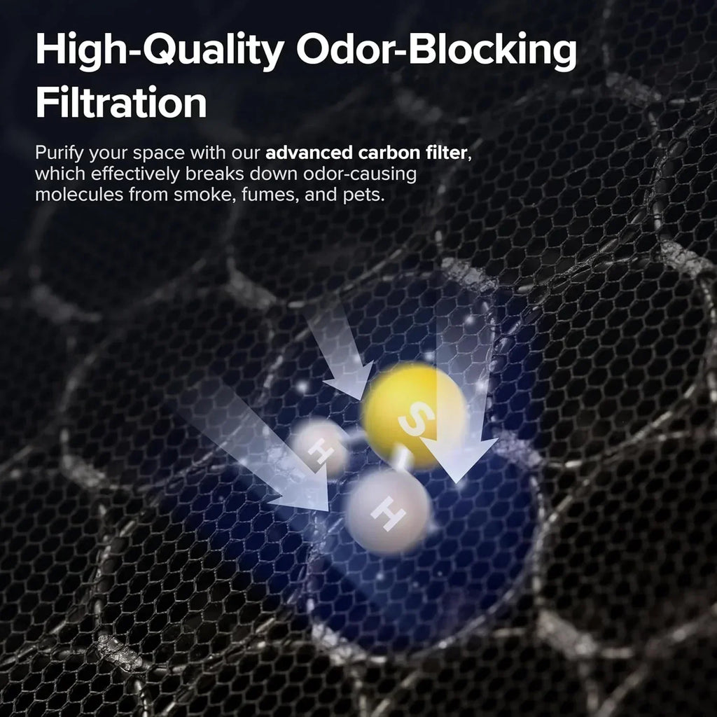 Large-room air purifier for home use with air quality monitor washable pre-filter