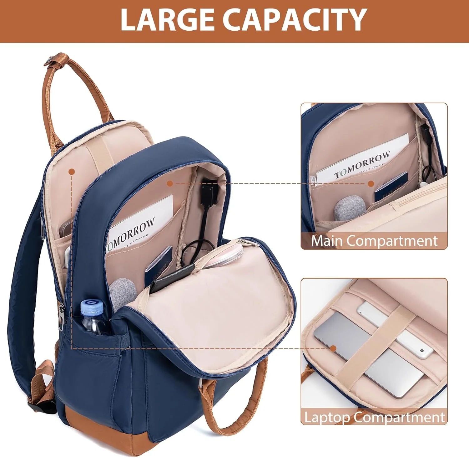 LONG VACATION 6 Piece Luggage Set Carry on Suitcase with ABS+PC hardshell, Spinner Wheels & YKK Zipper TSA Lock
