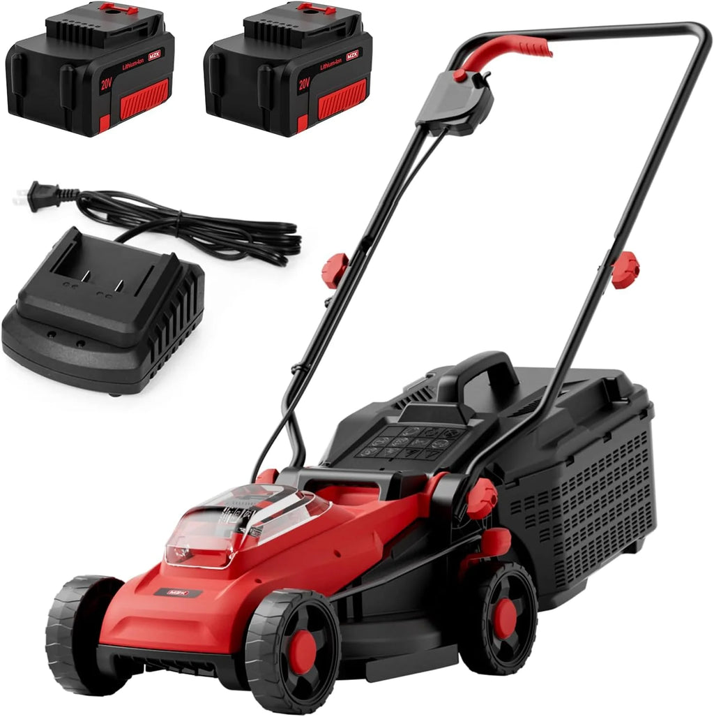 MZK 20V 13 Electric Lawn Mower, Brushless Cordless Lawn Mower with 4-Position Height